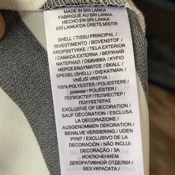 NWT!!  SZ 14 Ralph Lauren black and white 100% polyester draw string skirt. - Picture 7 of 8